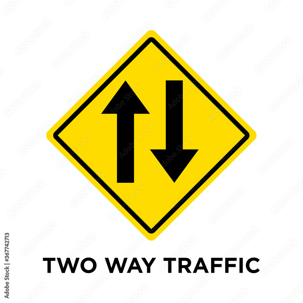 two way traffic - traffic sign icon vector design template two way traffic - traffic sign icon vector design template