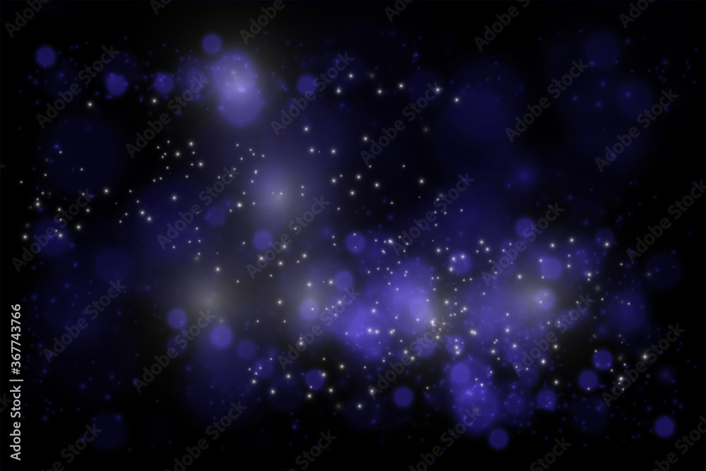 Obraz premium Blurred bokeh light on dark background.