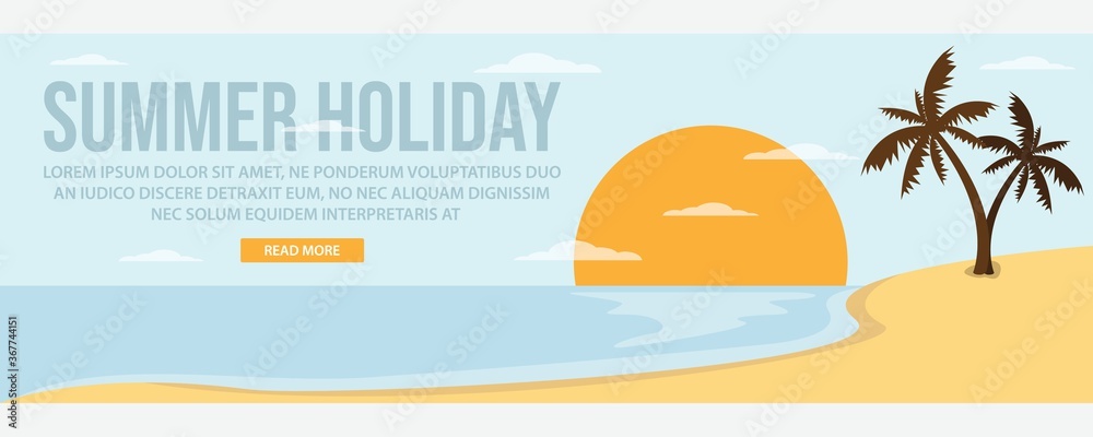 Summer holiday web banner template