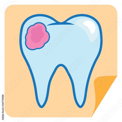 chewing gum on tooth