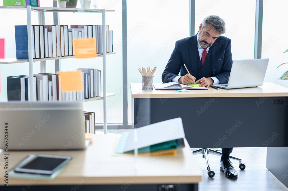 Senior management back at work in office after lockdown Senior management back at work in office after lockdown