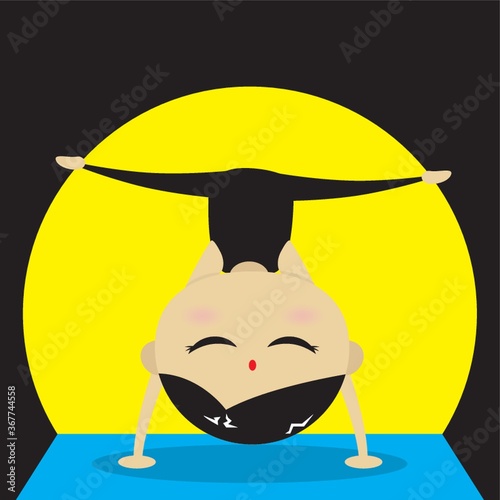 woman practicing yoga in supported headstand pose