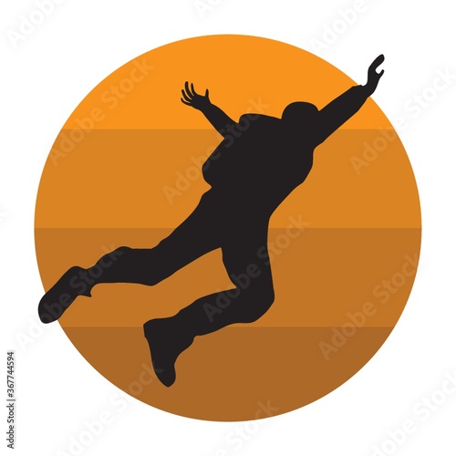 silhouette of a sky diver
