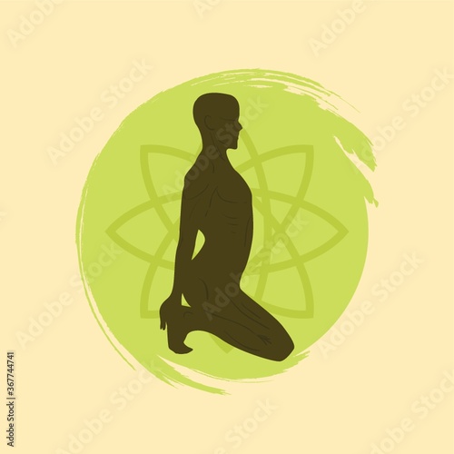 man practicing yoga