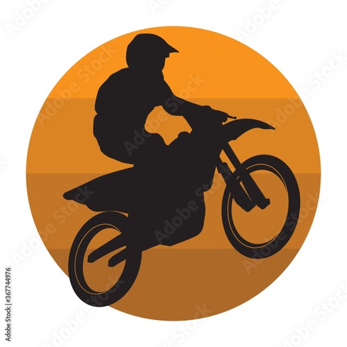 silhouette of a motorbike rider