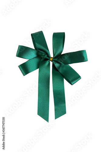 Green ribbon isolated on a white background