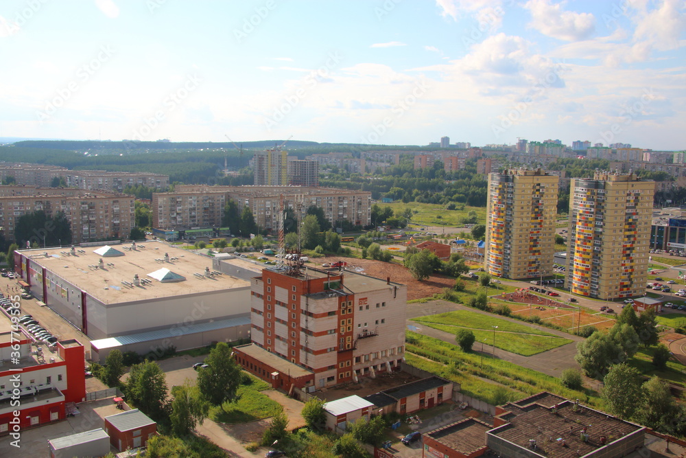 Fototapeta premium city from above, buildings and streets