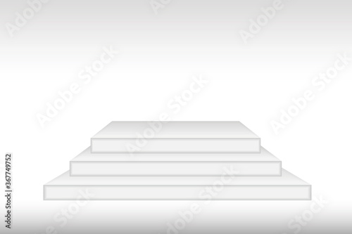White 3d podium mockup in square shape.