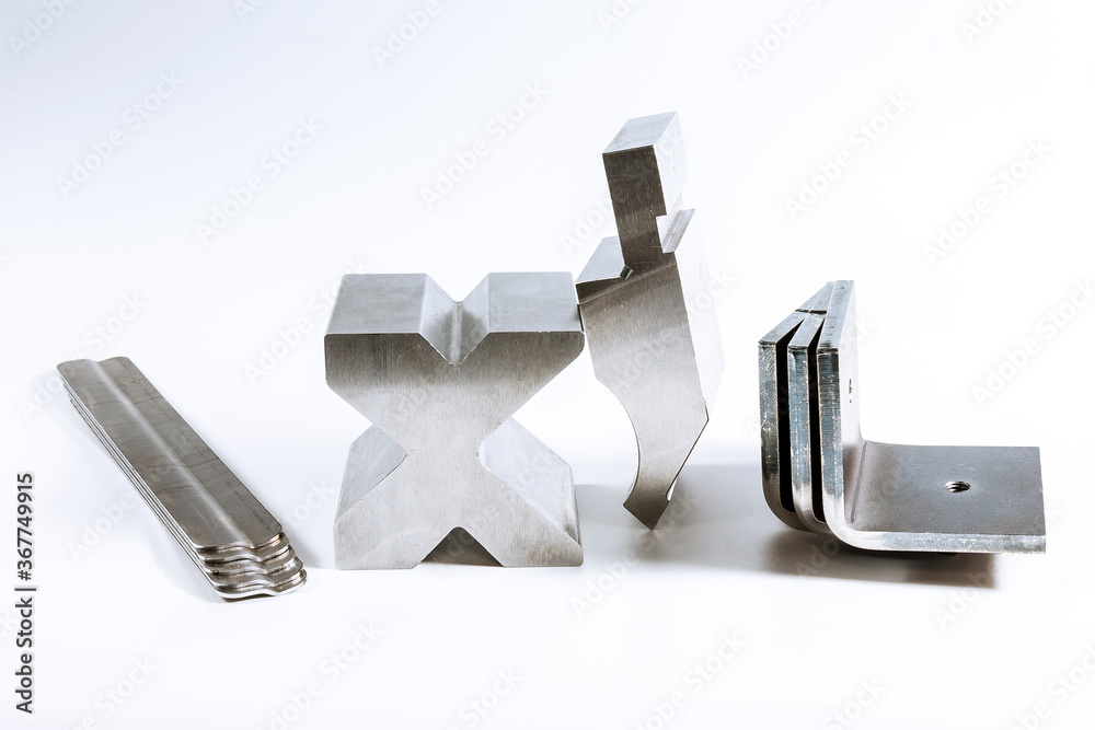 Sheet metal bending tool and equipment isolated on a white background ...