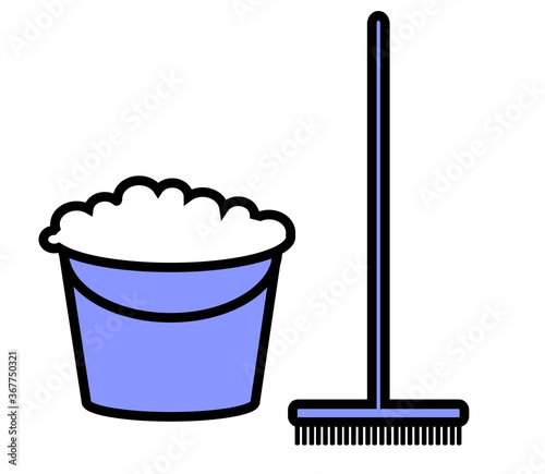 Cleaning equipment on a white background. Symbol. Vector illustration.