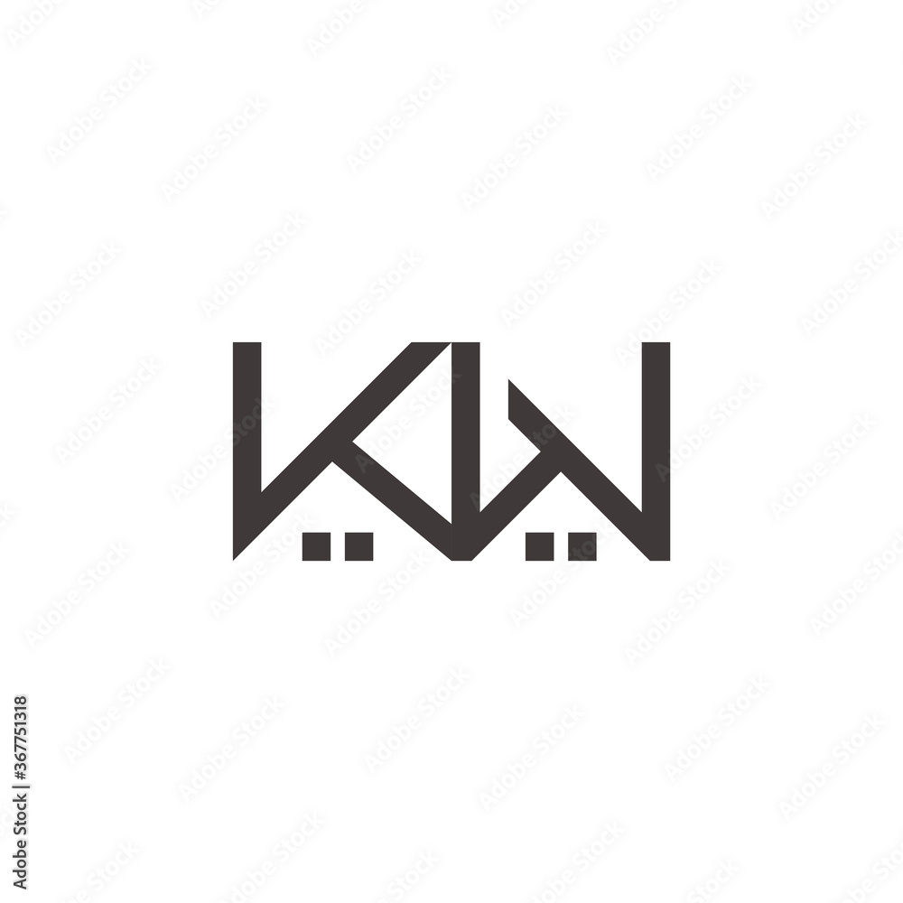 letter kw simple geometric line real estate symbol logo vector letter kw simple geometric line real estate symbol logo vector