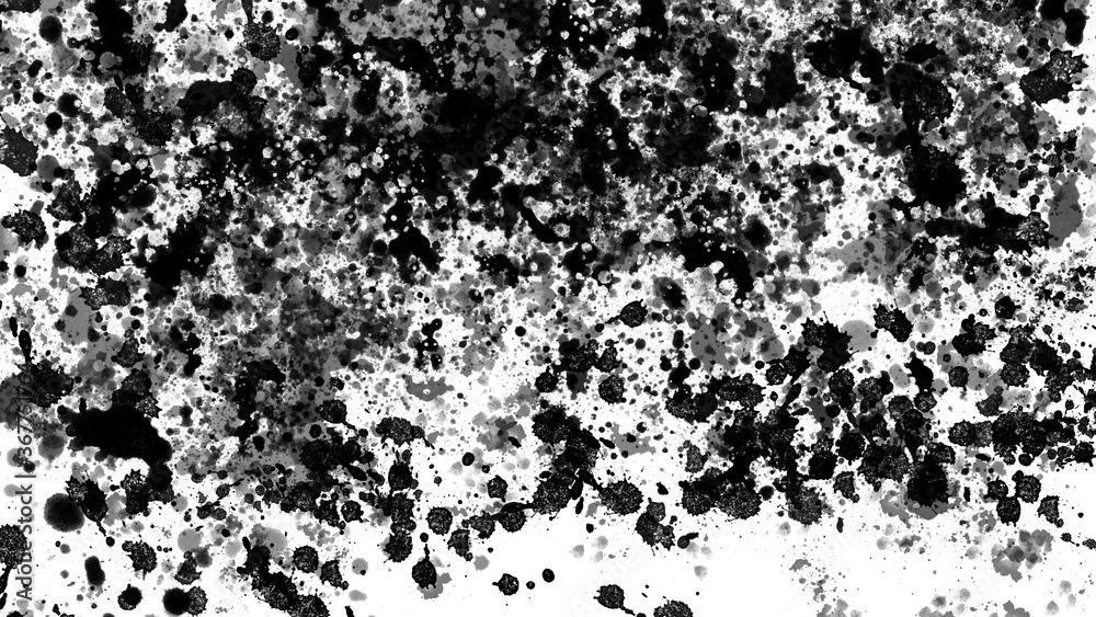 Huge abstract black ink and watercolor splashes (8K). Random drops and blots. Splatter background. Huge abstract black ink and watercolor splashes (8K). Random drops and blots. Splatter background.