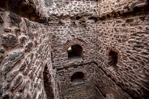 Medieval Fortress Tower - Ancient Ottoman Historic Ram Fortress - Serbia - architecture travel- view up from inside