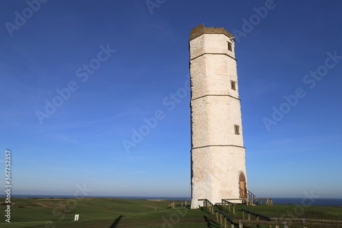 The 15th century lighthouse on Flamborough Headland, Yorkshire, England.