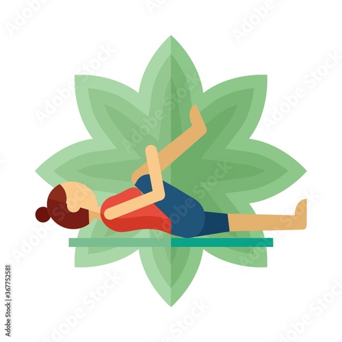 woman practicing yoga