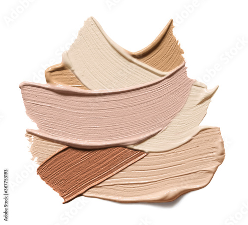 Leinwand Poster Makeup foundation swatches isolated on white background