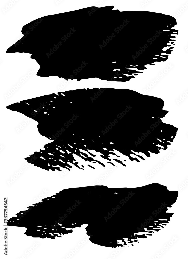 Collection of paint splash. Vector set of brush strokes. Isolated on white background. Grunge strokes	
