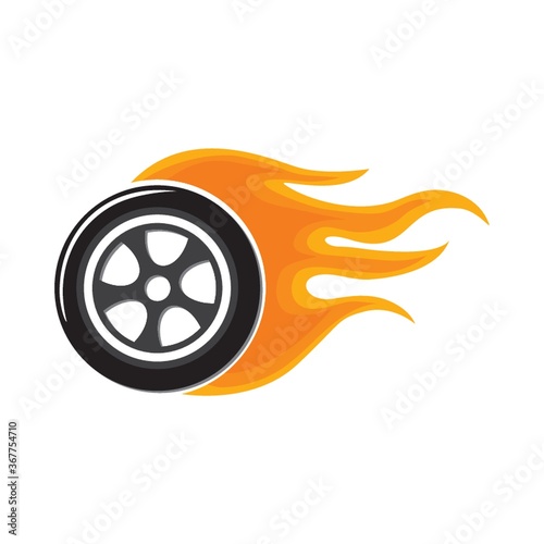 wheel on fire