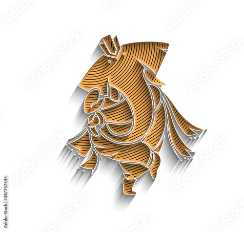 Hindu God Ganesha - elephant. Vector hand drawn illustration.