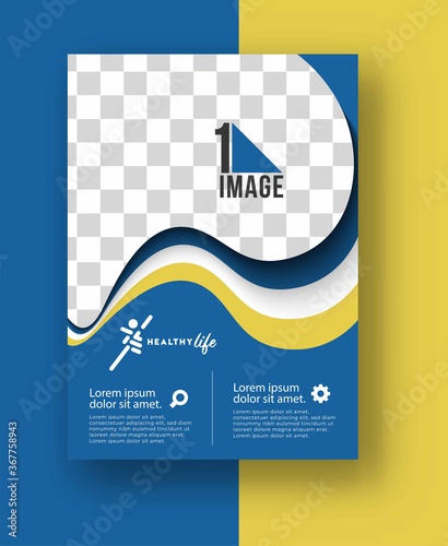 Business flyer with space of image & logo- Brochure magazine cover page & poster template, vector illustration.