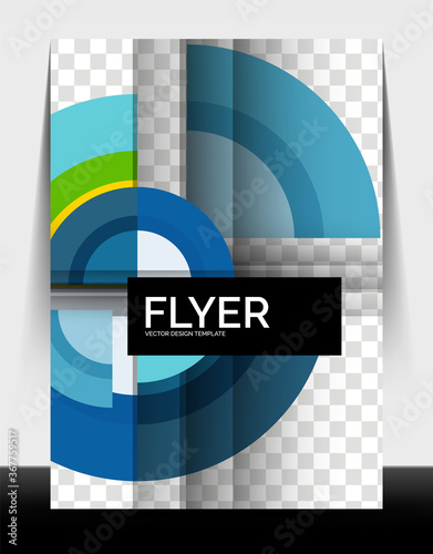 Circle design a4 flyer print template, annual report design