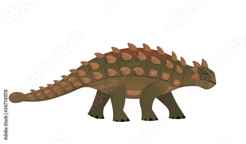 Ankylosaurus dinosaur. Vector cartoon dinosaur.