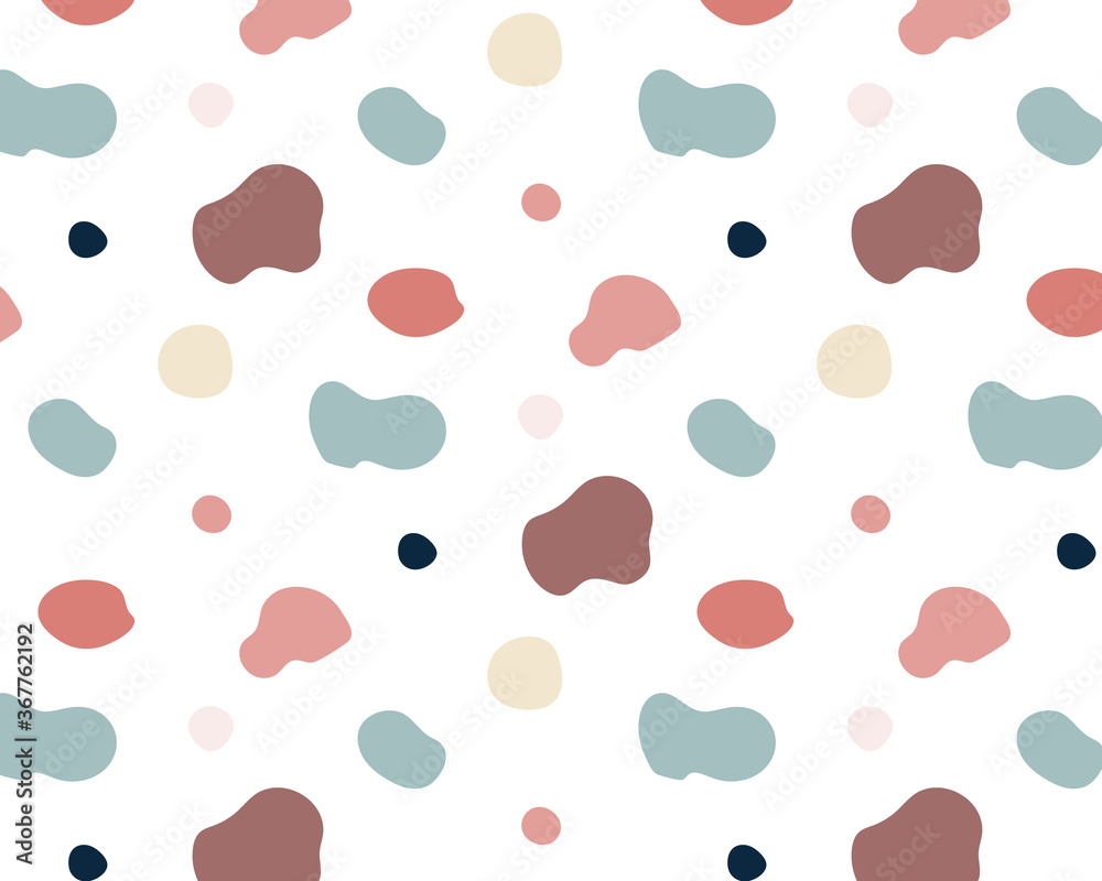 曲線がかわいい雲のような模様のパターン／丸／おしゃれ／北欧風／背景