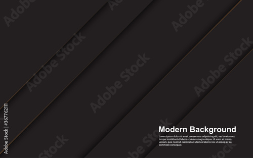 Illustration vector graphic of abstract background black color with brown line modern