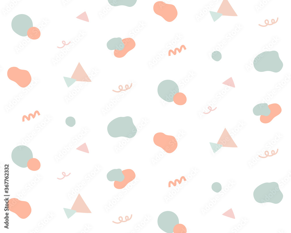 色々な図形の手描きのパターン おしゃれ 北欧風 かわいい 模様 背景 Stock Illustration Adobe Stock
