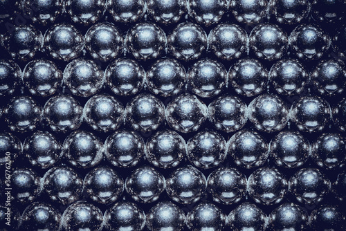 Shiny metal balls texture background.
