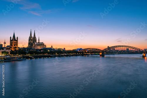 cologne at sunset