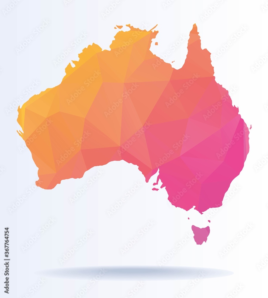 Low poly map of Australia