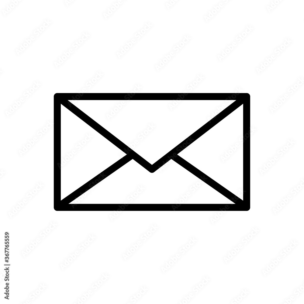 Envelope outline pictogram, line icon with an editable stroke isolated on a white background. EPS10 vector file