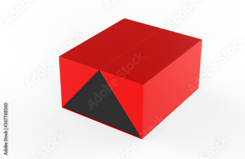 Product Cardboard Package Box. 3d Illustration Isolated On White Background. Mock Up Template Ready For Your Design.