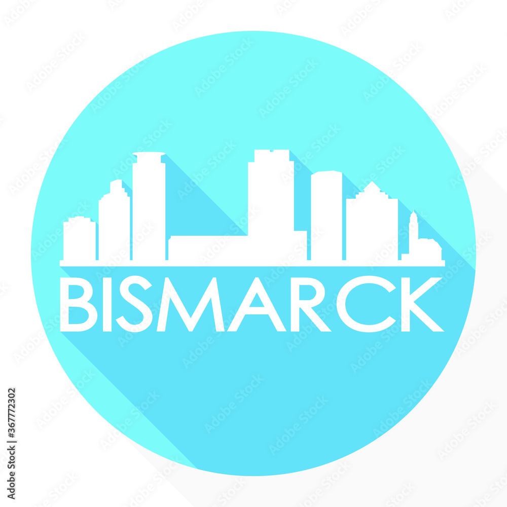 Bismarck North Dakota USA Flat Icon Skyline Silhouette Design City Vector Art.