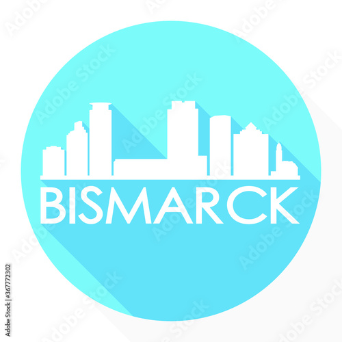 Wallpaper Mural Bismarck North Dakota USA Flat Icon Skyline Silhouette Design City Vector Art