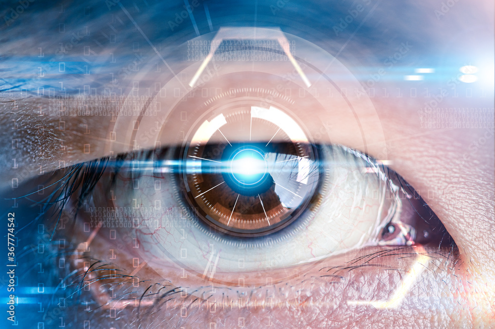 eye on futuristic hologram 