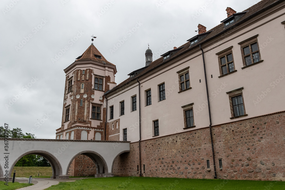 Mir Castle Complex exterior. UNESCO World Heritage site in Belarus