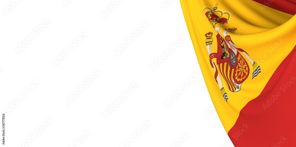 spain flag nation illustration banner 3d