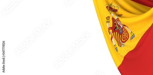 spain flag nation illustration banner 3d