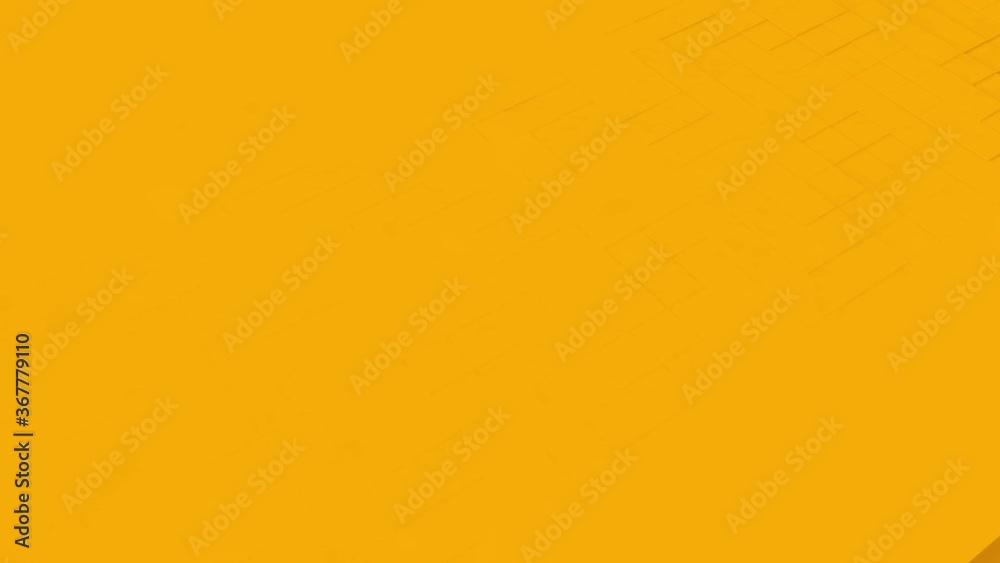 Abstract 3 animation of a yellow background of many cubes that turn into spheres and restore their shape. Animation with the ability to repeat seamless playback.