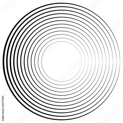 Lines in Circle Form . Spiral Vector Illustration .Technology round Logo . Design element . Abstract Geometric shape . Striped border frame for image