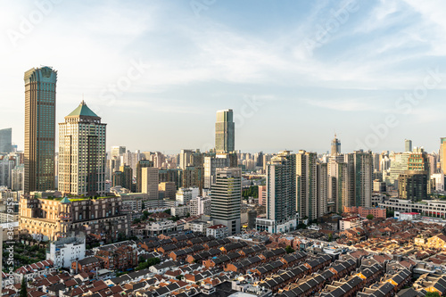 Canvas Print city skyline in shanghai china