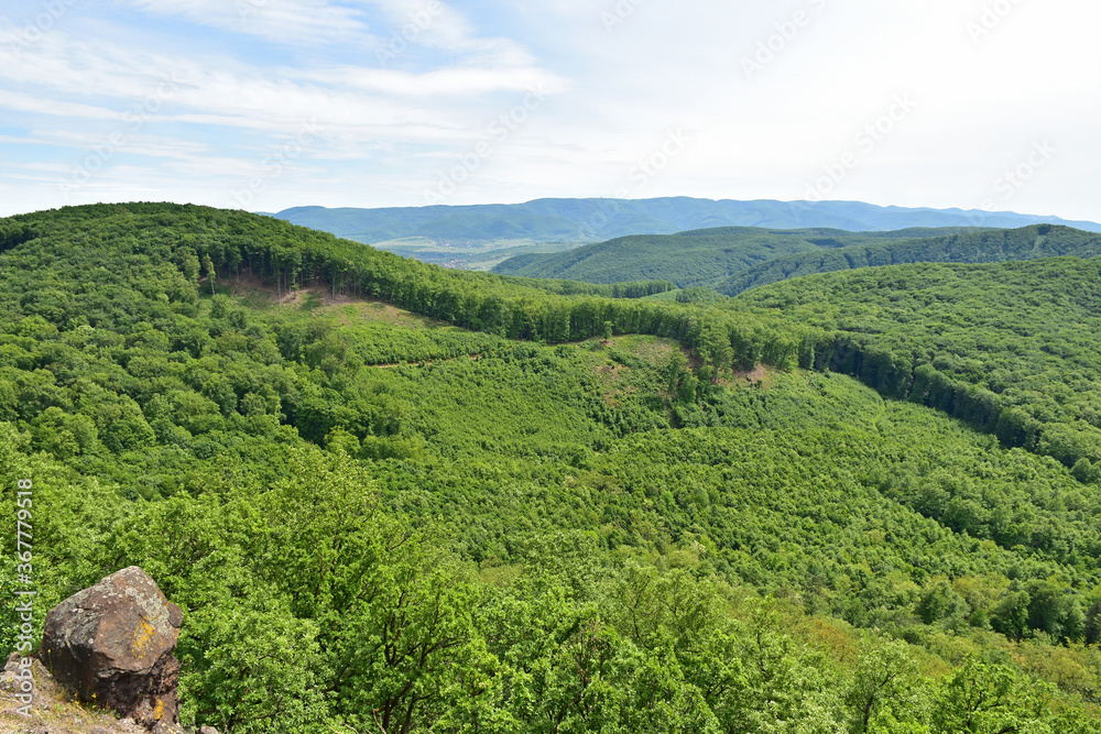 View of the mountains of Lazberc in Hungary