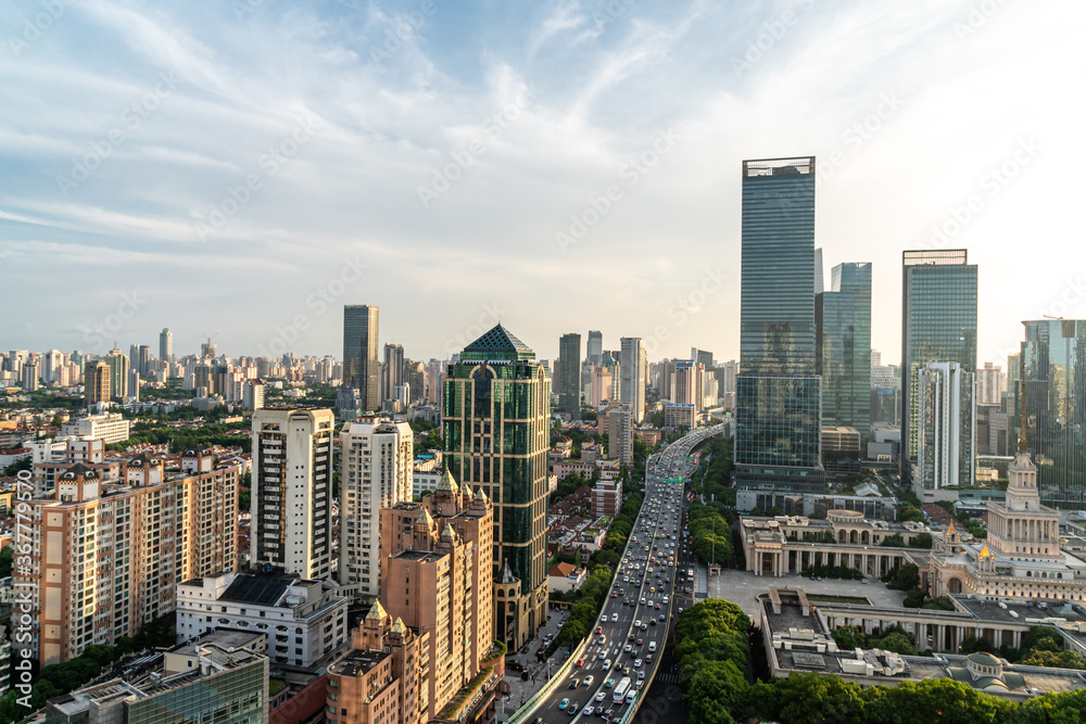 Obraz panoramic city skyline in shanghai china