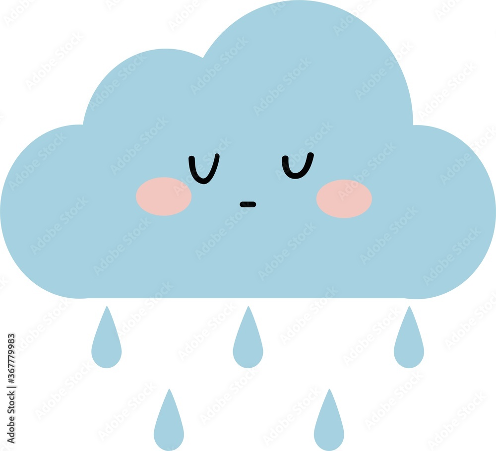 Cute rainy cloud cartoon vector clipart kawaii icon illustration Cute rainy cloud cartoon vector clipart kawaii icon illustration