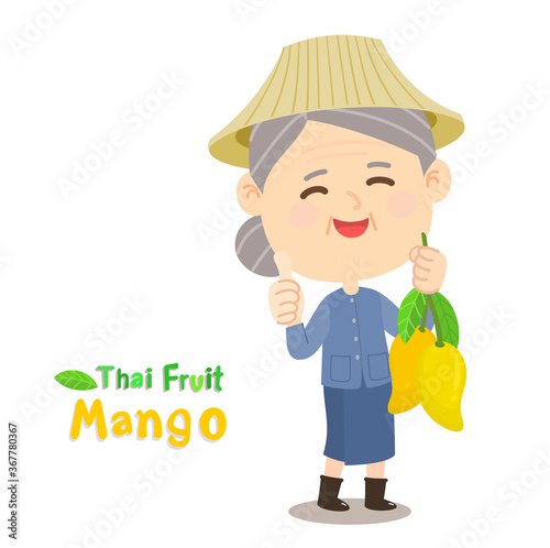 Farmer have Mango Thai Fruit Vector