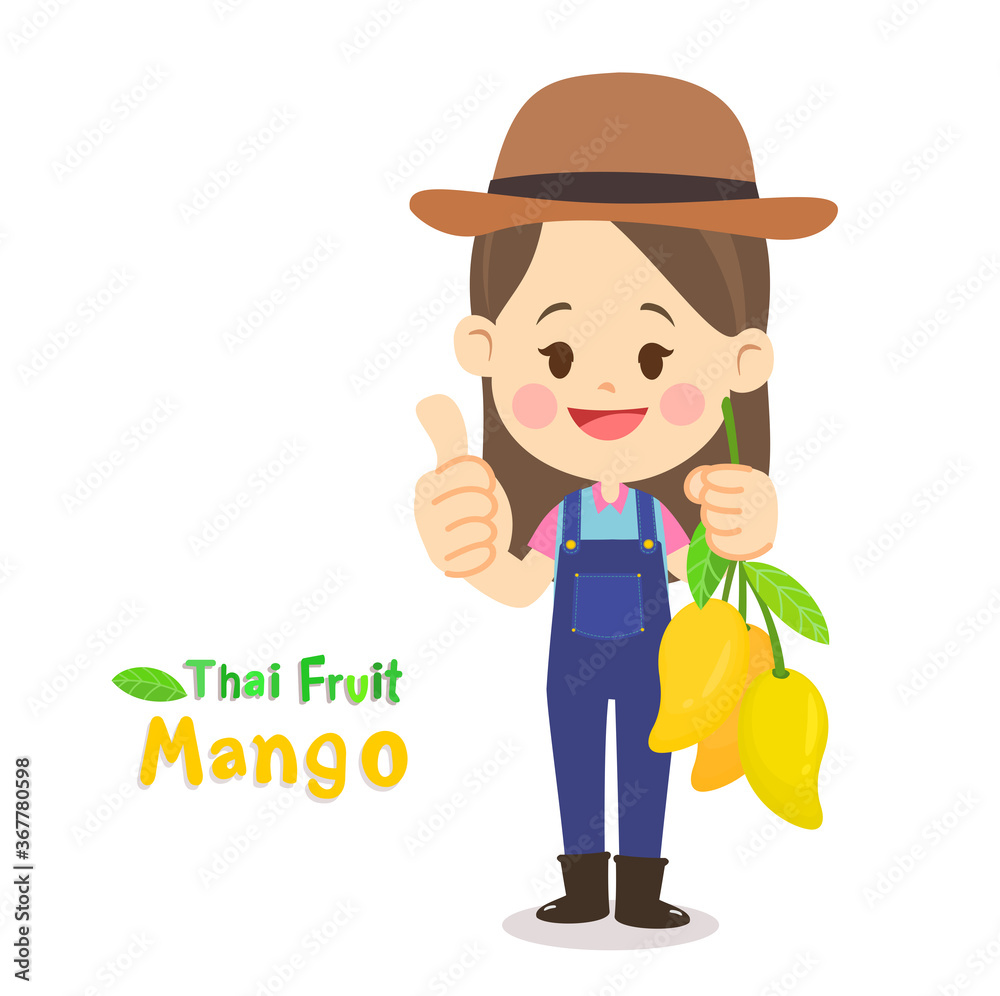 Farmer have Mango Thai Fruit Vector