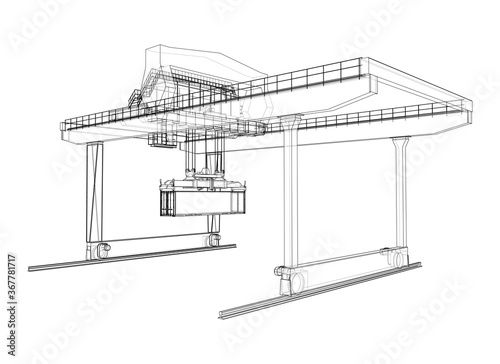 Rail-mounted gantry container crane outline