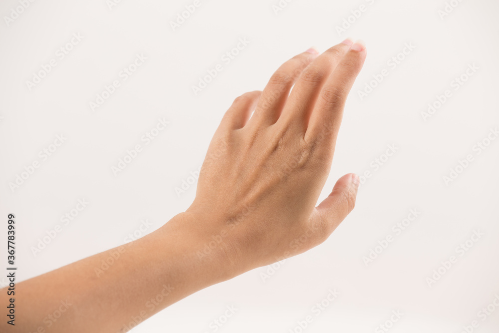 Young man hand isolated on white background. Young man hand isolated on white background.